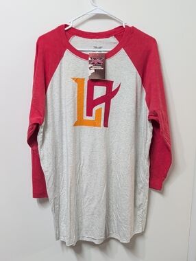 Official XFL Los Angeles Wildcats 3/4 Raglan Shirt Size XL
